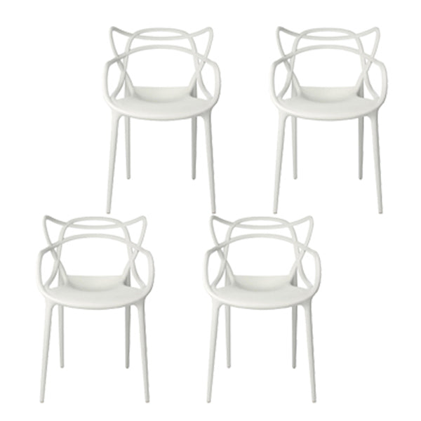 Silla de comedor de cocina de estilo moderno, sillas laterales de brazo de comedor de plástico