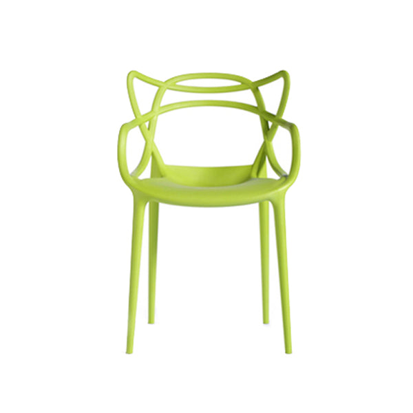 Silla de comedor de cocina de estilo moderno, sillas laterales de brazo de comedor de plástico