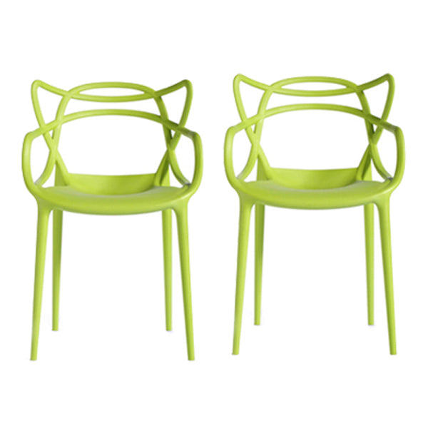 Silla de comedor de cocina de estilo moderno, sillas laterales de brazo de comedor de plástico