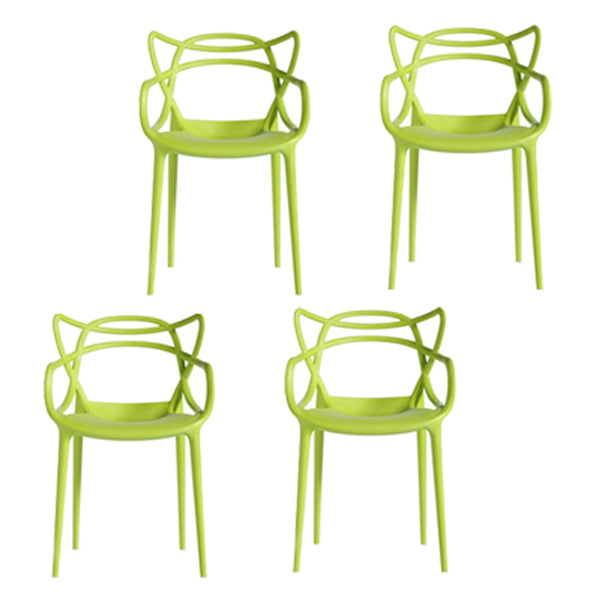 Silla de comedor de cocina de estilo moderno, sillas laterales de brazo de comedor de plástico