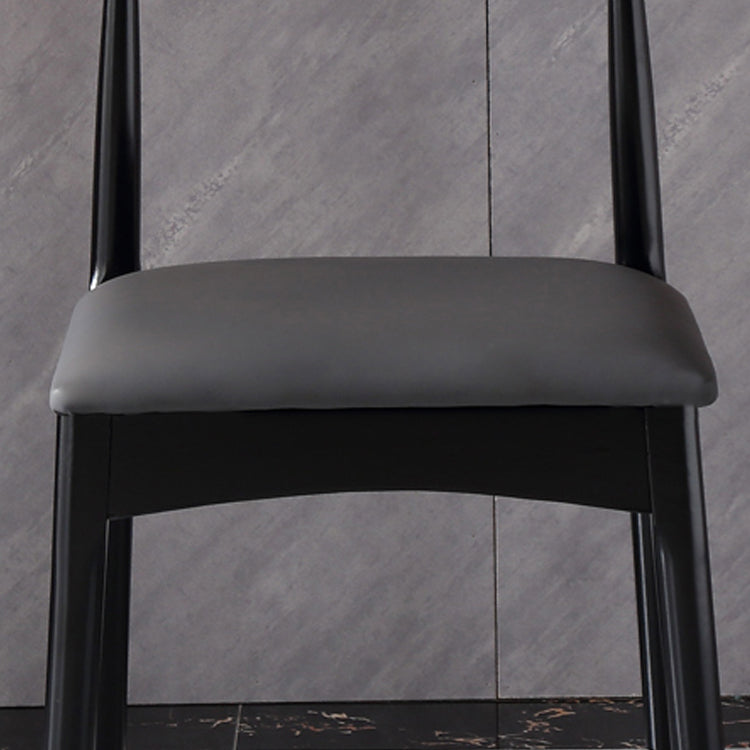 Silla lateral interior escandinava tapizada en madera Silla de comedor con respaldo abierto