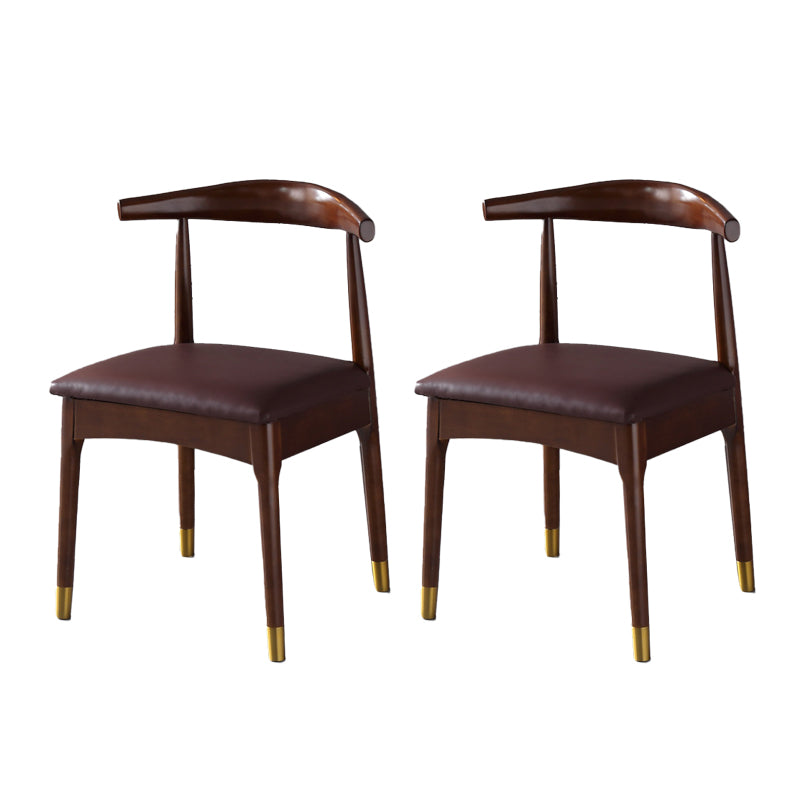 Silla lateral interior escandinava tapizada en madera Silla de comedor con respaldo abierto