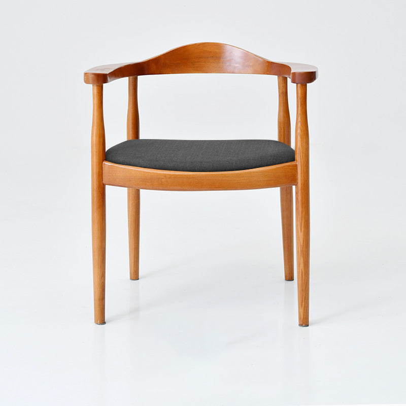 Silla de madera de fresno de estilo tradicional, juego de sillas de comedor de cocina con brazo trasero abierto
