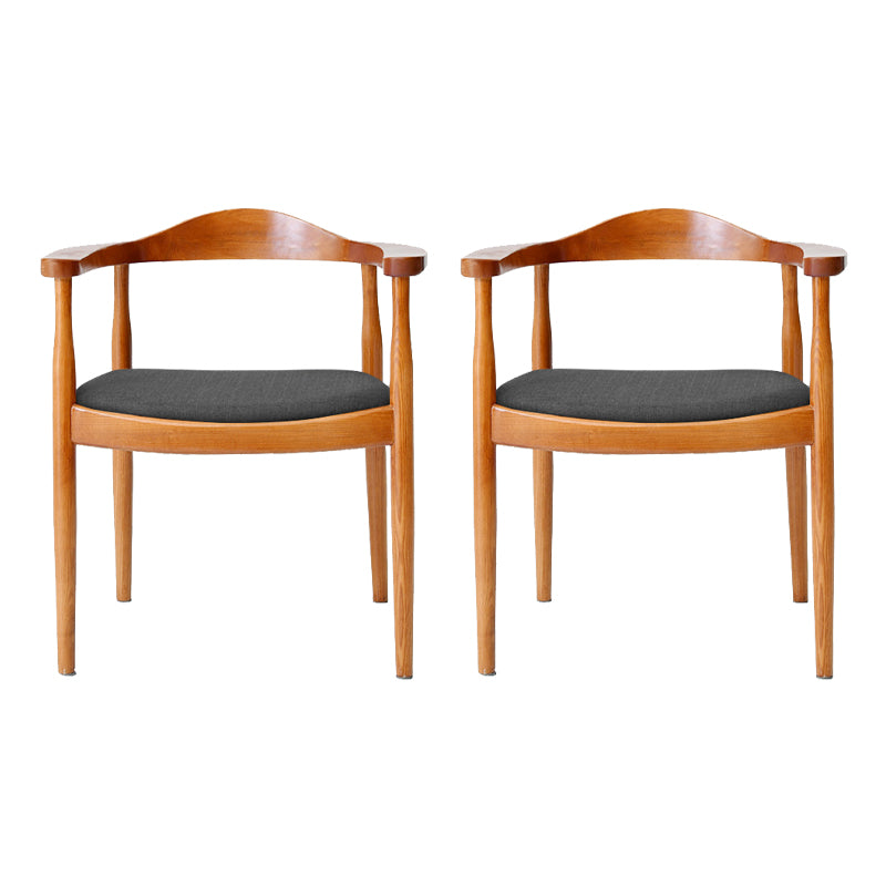 Silla de madera de fresno de estilo tradicional, juego de sillas de comedor de cocina con brazo trasero abierto
