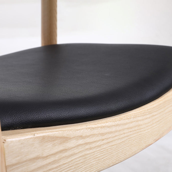 Silla de madera de fresno de estilo tradicional, juego de sillas de comedor de cocina con brazo trasero abierto