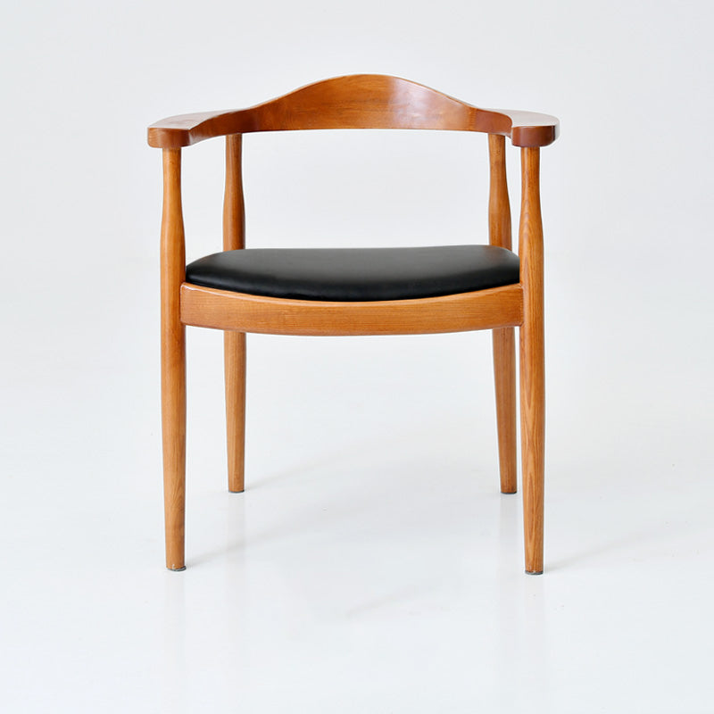 Silla de madera de fresno de estilo tradicional, juego de sillas de comedor de cocina con brazo trasero abierto