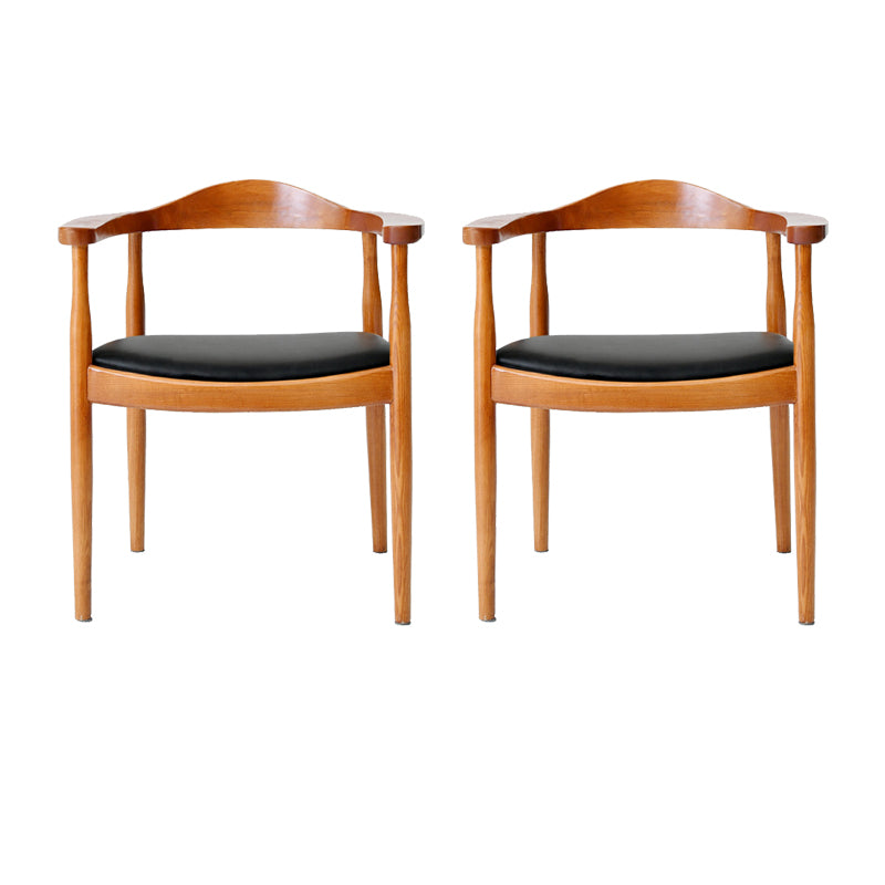 Silla de madera de fresno de estilo tradicional, juego de sillas de comedor de cocina con brazo trasero abierto