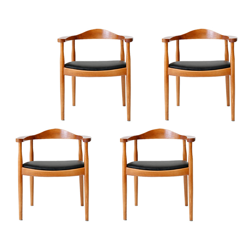 Silla de madera de fresno de estilo tradicional, juego de sillas de comedor de cocina con brazo trasero abierto