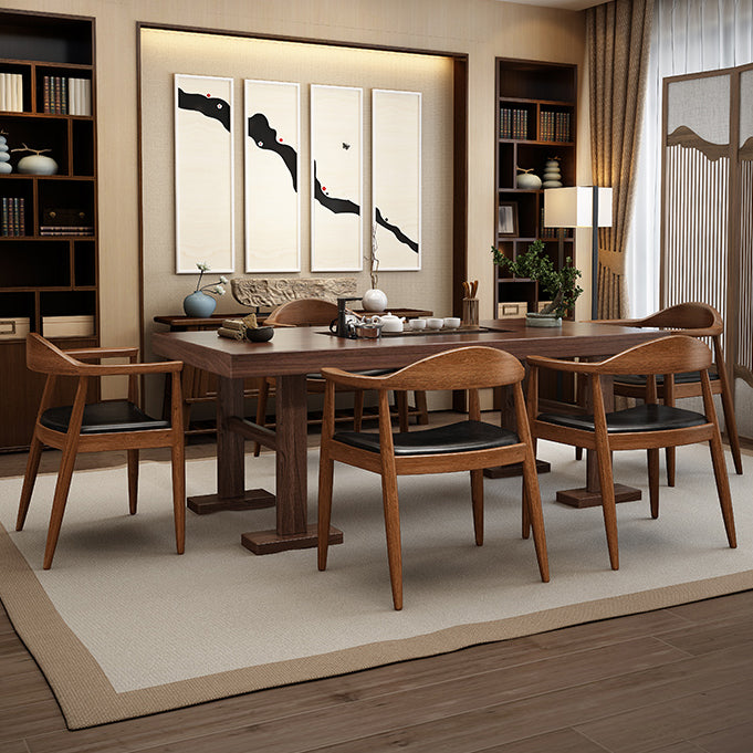 Silla de madera de fresno de estilo tradicional, juego de sillas de comedor de cocina con brazo trasero abierto