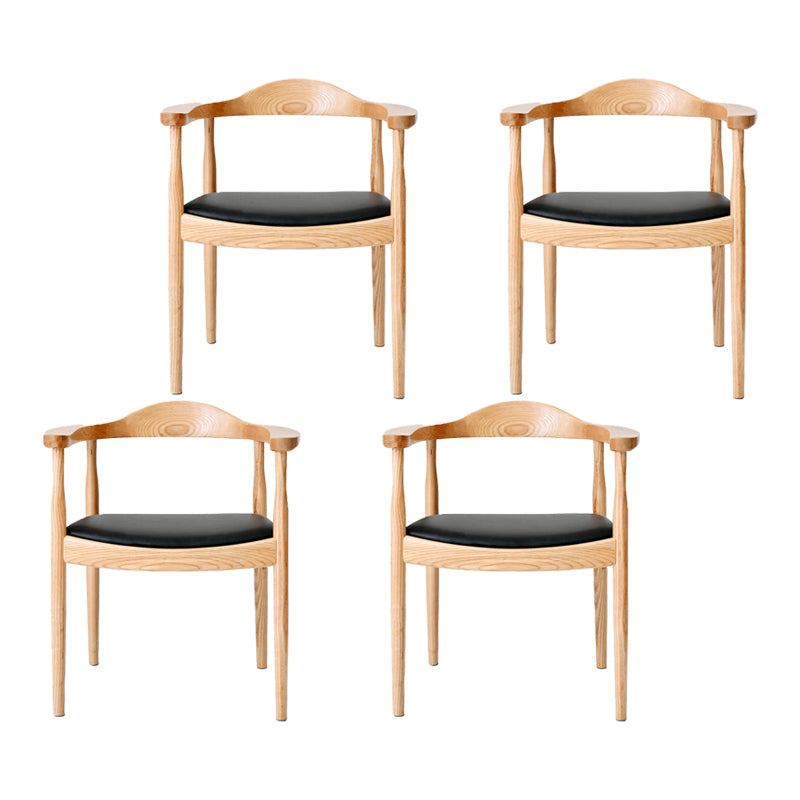 Silla de madera de fresno de estilo tradicional, juego de sillas de comedor de cocina con brazo trasero abierto
