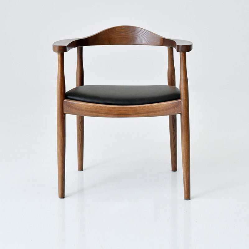 Silla de madera de fresno de estilo tradicional, juego de sillas de comedor de cocina con brazo trasero abierto