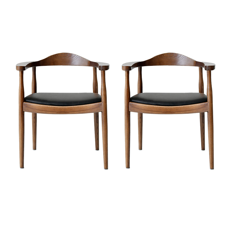 Silla de madera de fresno de estilo tradicional, juego de sillas de comedor de cocina con brazo trasero abierto