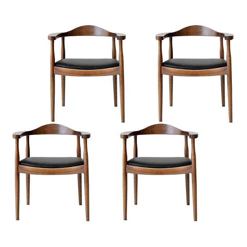 Silla de madera de fresno de estilo tradicional, juego de sillas de comedor de cocina con brazo trasero abierto