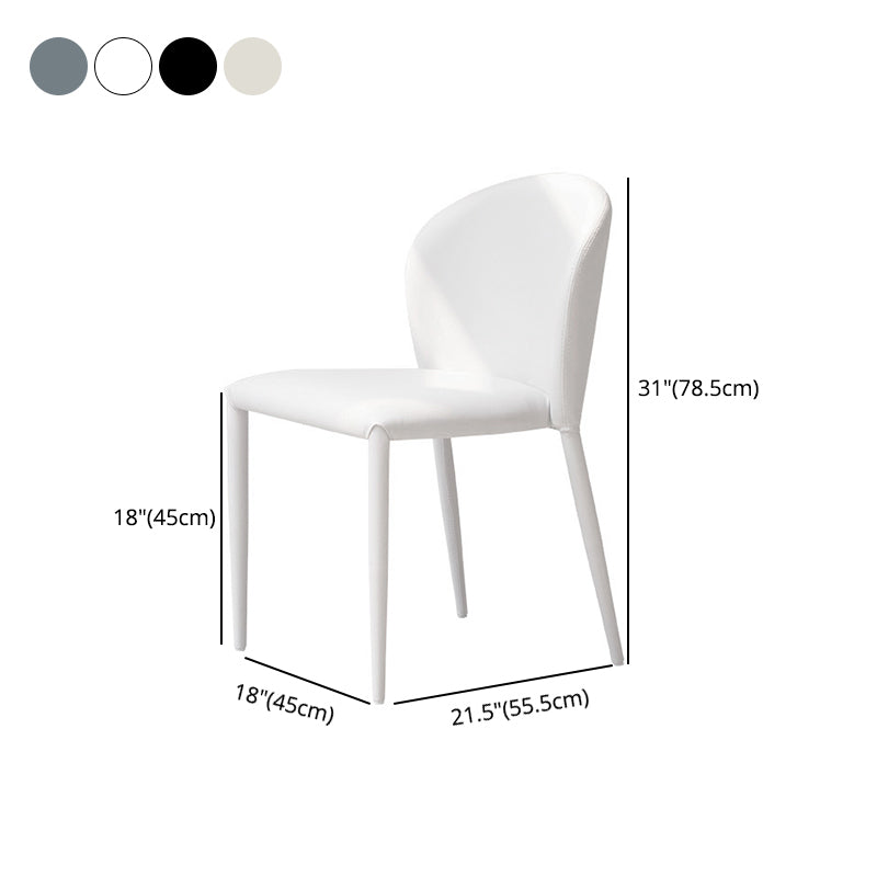 Silla lateral de cuero estilo diseñador, acabado mate, silla de comedor con respaldo (juego de 4)