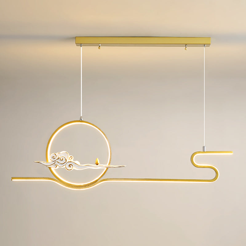 Modern Chandelier Linear Aluminum Island Chandelier Lights for Tea Room