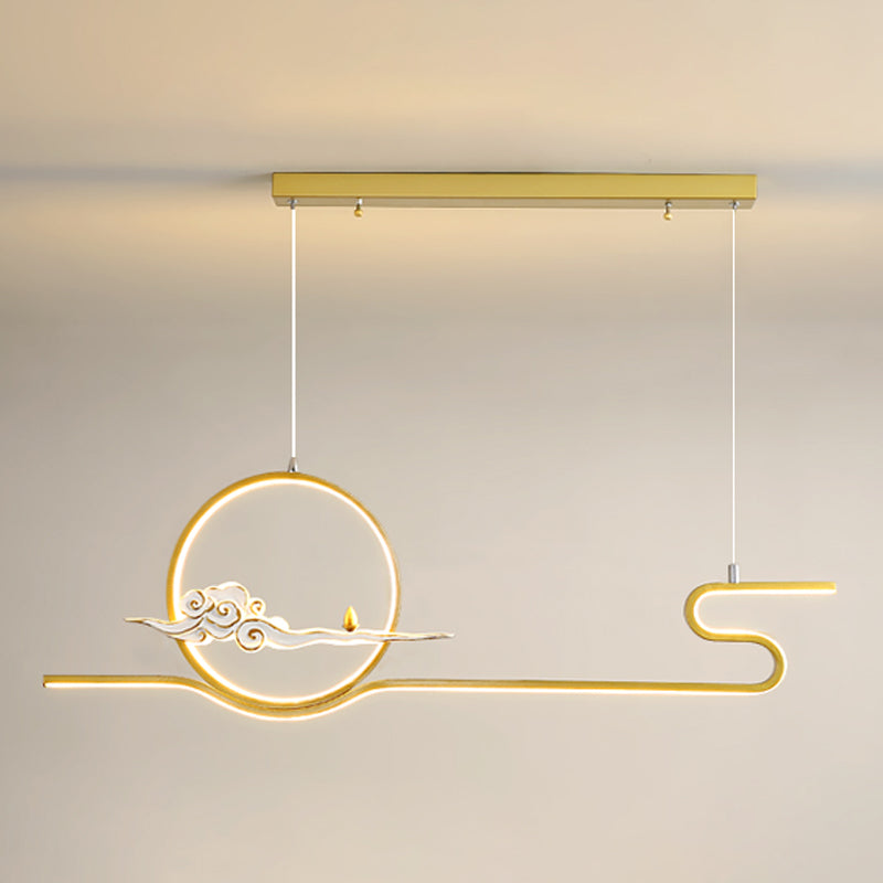 Modern Chandelier Linear Aluminum Island Chandelier Lights for Tea Room