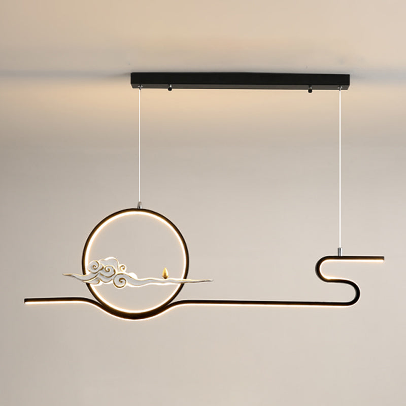 Modern Chandelier Linear Aluminum Island Chandelier Lights for Tea Room