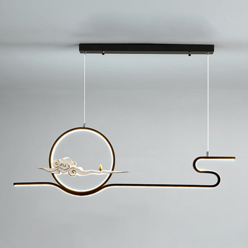 Modern Chandelier Linear Aluminum Island Chandelier Lights for Tea Room