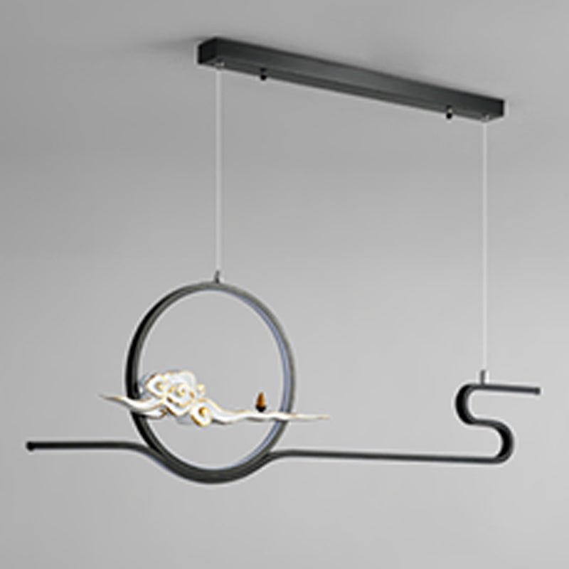 Modern Chandelier Linear Aluminum Island Chandelier Lights for Tea Room