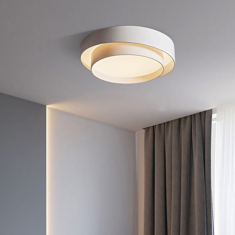 Modern Simplicity Indoor LED Flush Mount Iron Circular Ceiling Light with Acrylic Shade