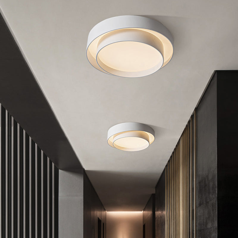 Modern Simplicity Indoor LED Flush Mount Iron Circular Ceiling Light with Acrylic Shade