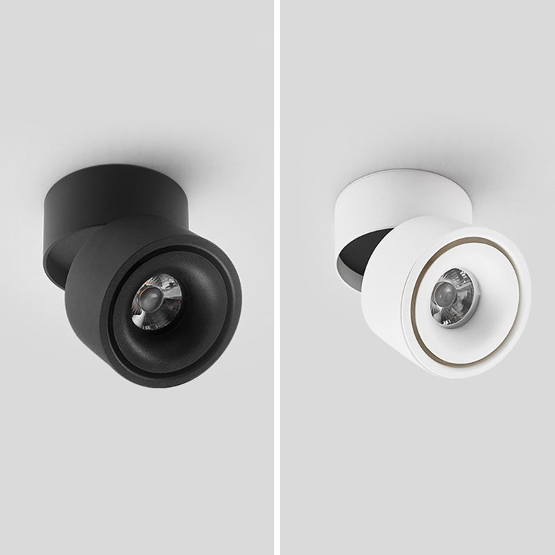 Cylinder Shape Ceiling Lamp Modern Aluminium 1 Light Flush Mount for Clothing Store Mall