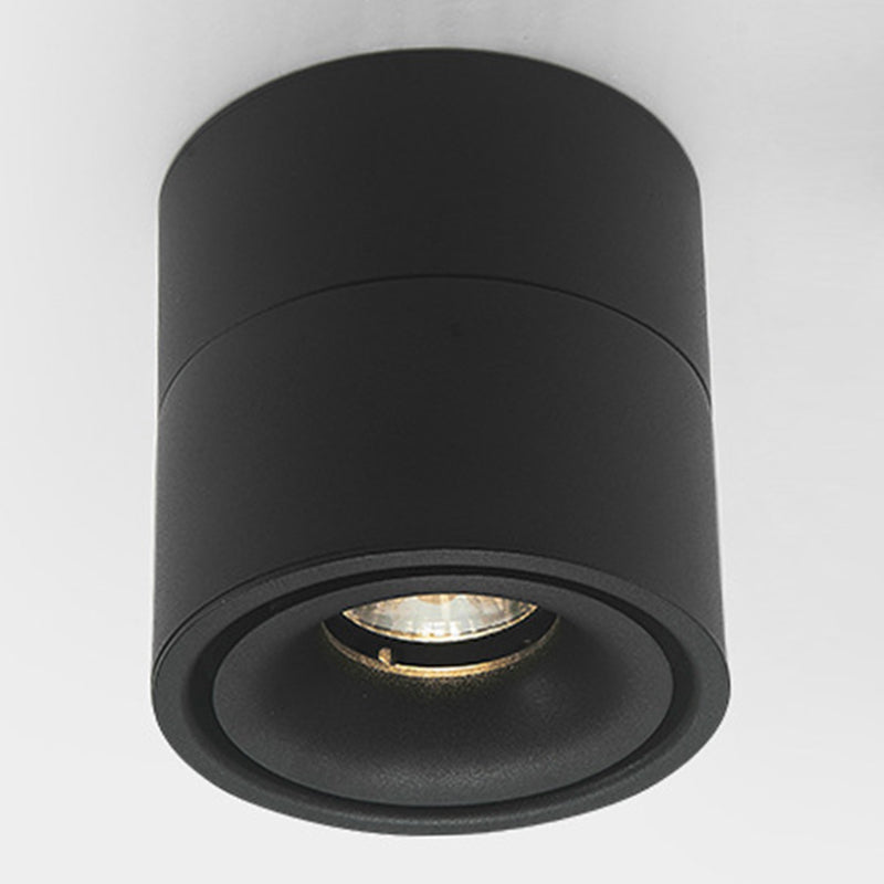 Cylinder Shape Ceiling Lamp Modern Aluminium 1 Light Flush Mount for Clothing Store Mall