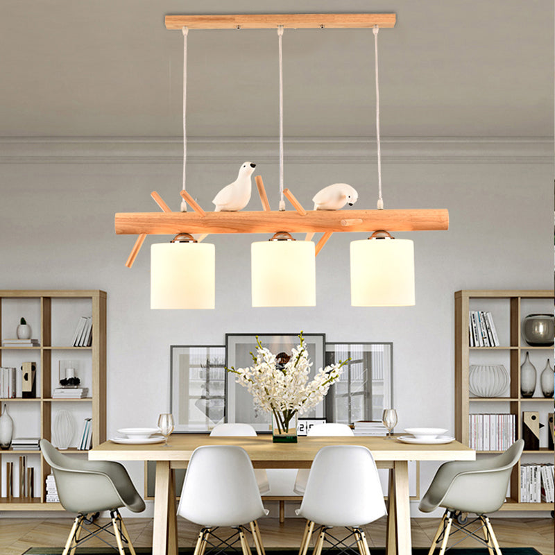 Modern Chandelier Pedants White Glass Chandelier Lights for Dining Room