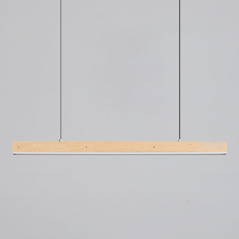 Linear Wood Island Light Fixture Modern Ceiling Pendant Light for Tea Room