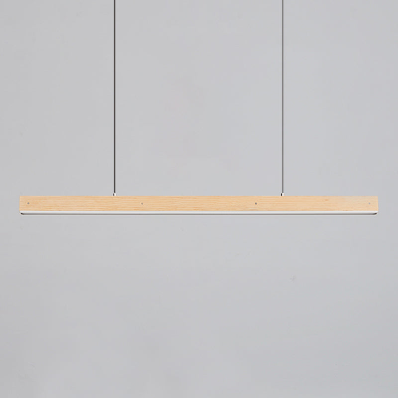 Linear Wood Island Light Fixture Modern Ceiling Pendant Light for Tea Room
