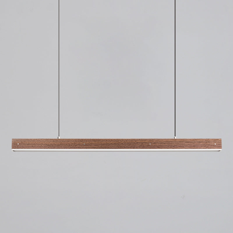 Linear Wood Island Light Fixture Modern Ceiling Pendant Light for Tea Room
