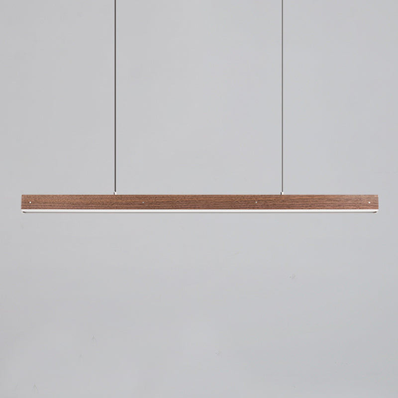 Linear Wood Island Light Fixture Modern Ceiling Pendant Light for Tea Room