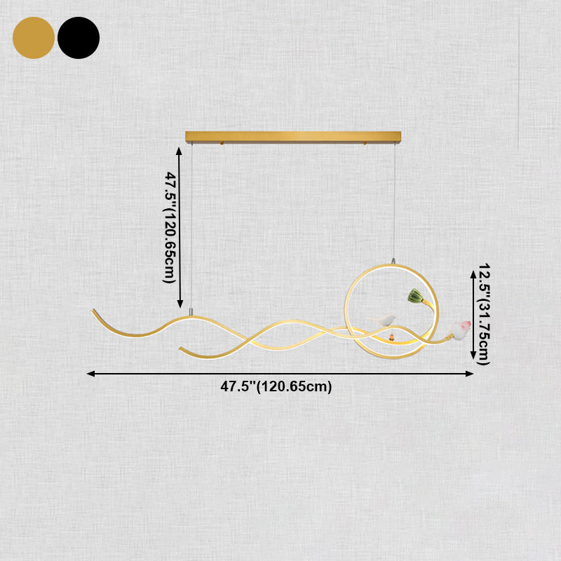 Modern Island Lighting Resin 3-Light Chandelier Light Fixture for Office