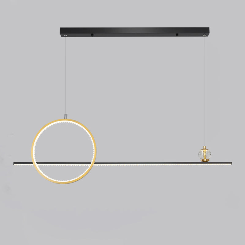 Modern Island Light Linear 2-Light Crystal Chandelier Lights for Dining Room