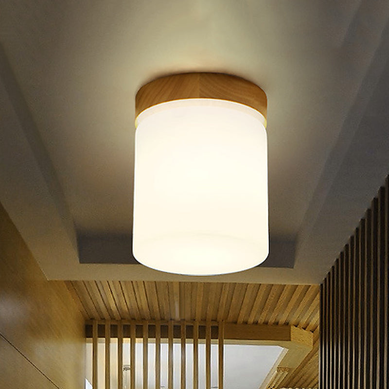 Frosted Glass Geometrische Flush Mount Light Nordic 1 Light Flush Ceiling Light Halterung in Weiß für Korridor