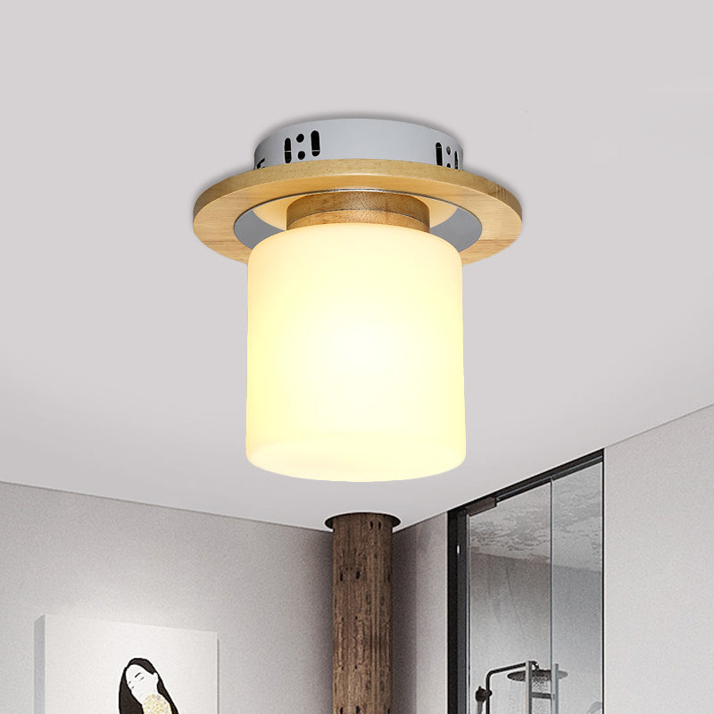 Frosted Glass Geometrische Flush Mount Light Nordic 1 Light Flush Ceiling Light Halterung in Weiß für Korridor
