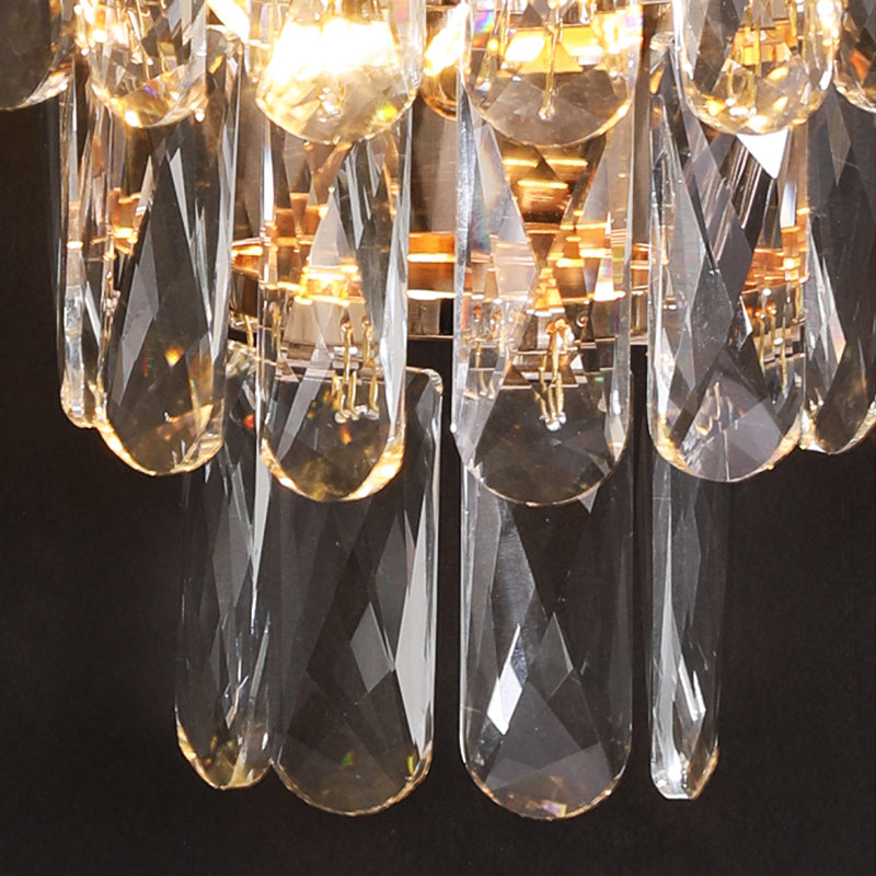 Geometric Shade 3-Lights Wall Sconce Modern Style Crystal Wall Mount Light Fixture