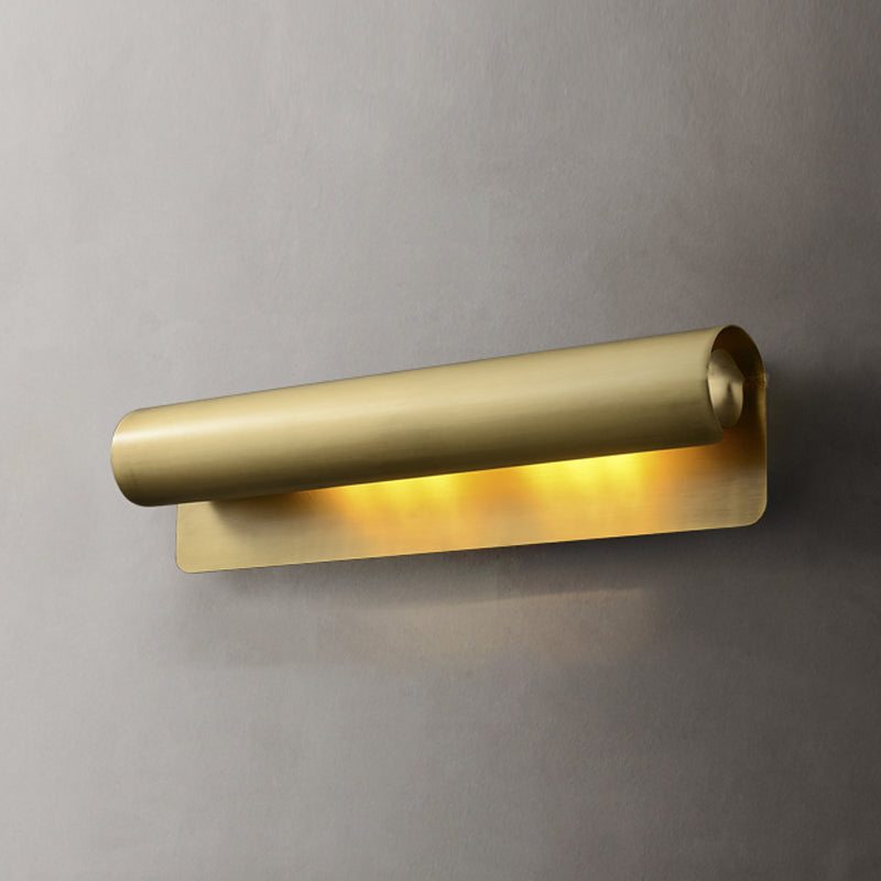 Iluminación de pared de medio cilindro de metal estilo moderno de luces múltiples lámparas de pared en latón