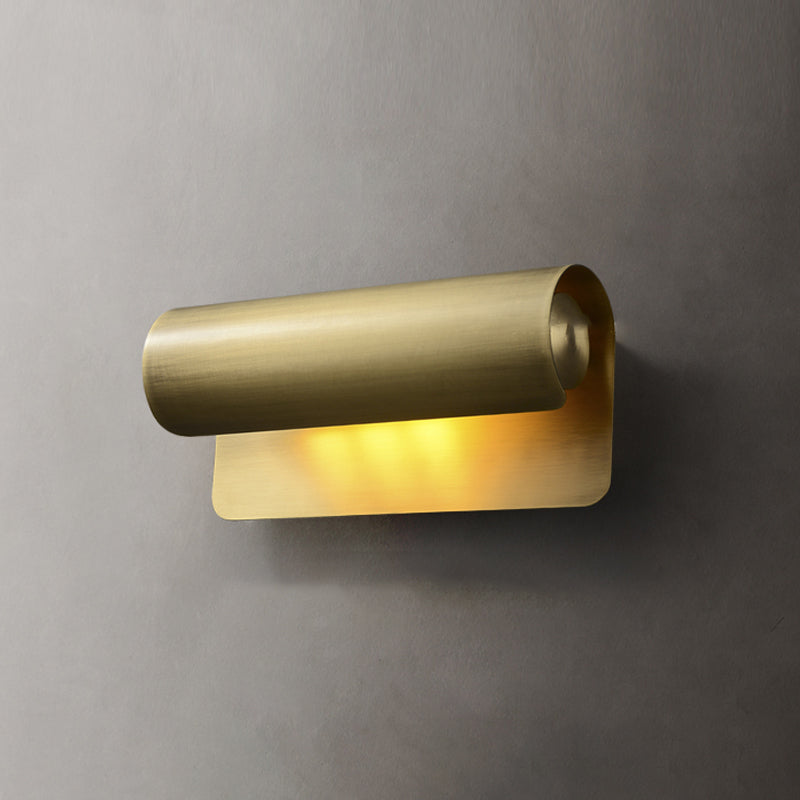 Iluminación de pared de medio cilindro de metal estilo moderno de luces múltiples lámparas de pared en latón