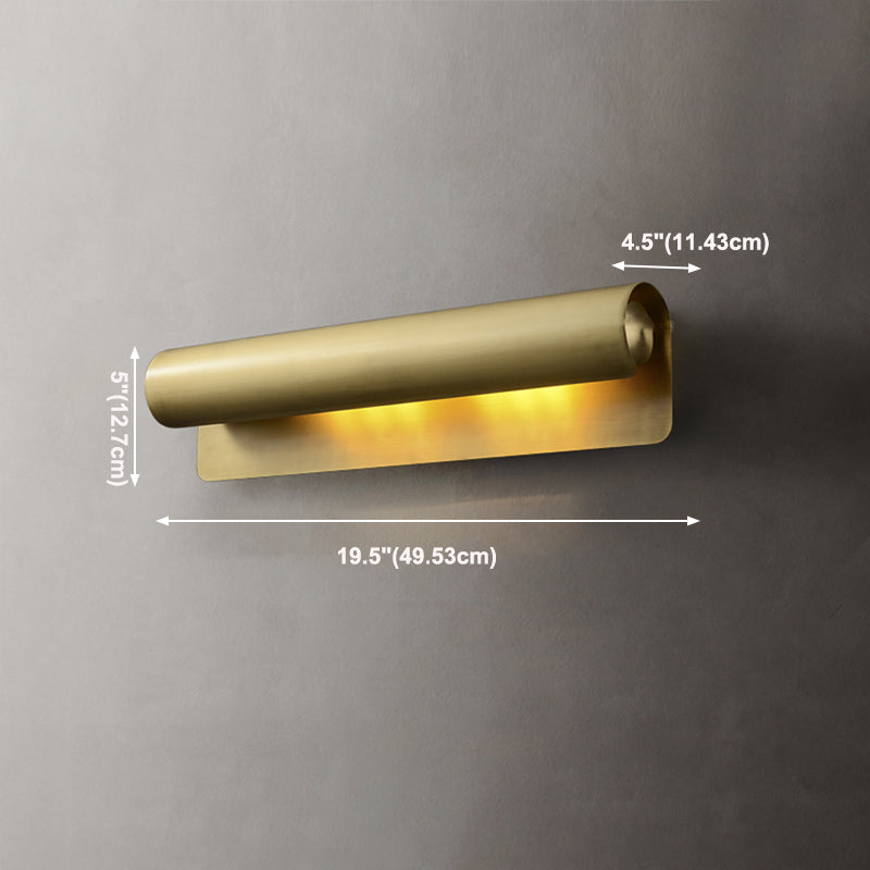 Iluminación de pared de medio cilindro de metal estilo moderno de luces múltiples lámparas de pared en latón