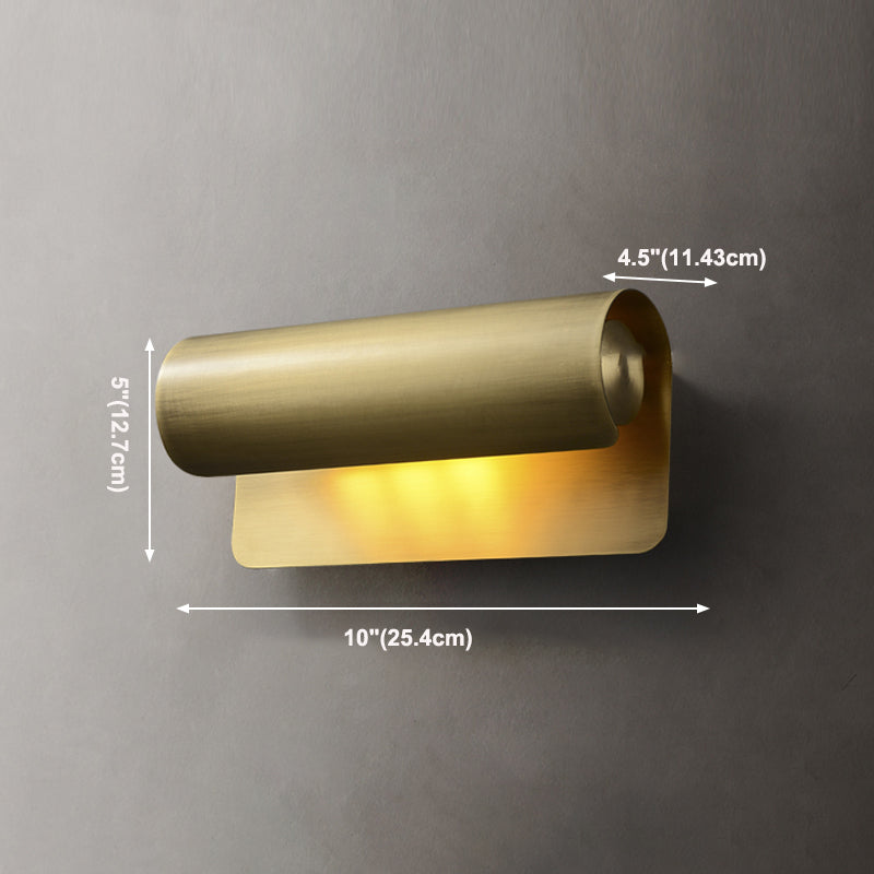 Iluminación de pared de medio cilindro de metal estilo moderno de luces múltiples lámparas de pared en latón