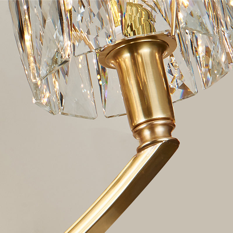 Multi-luz de medio cilindro apliques de pared de estilo moderno lámpara de montaje de pared de cristal en latón