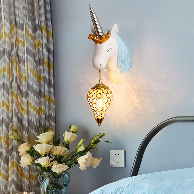 Metal Geometric Shade Wall Lighting Kid Style 1 Light Wall Mounted Light Fixture