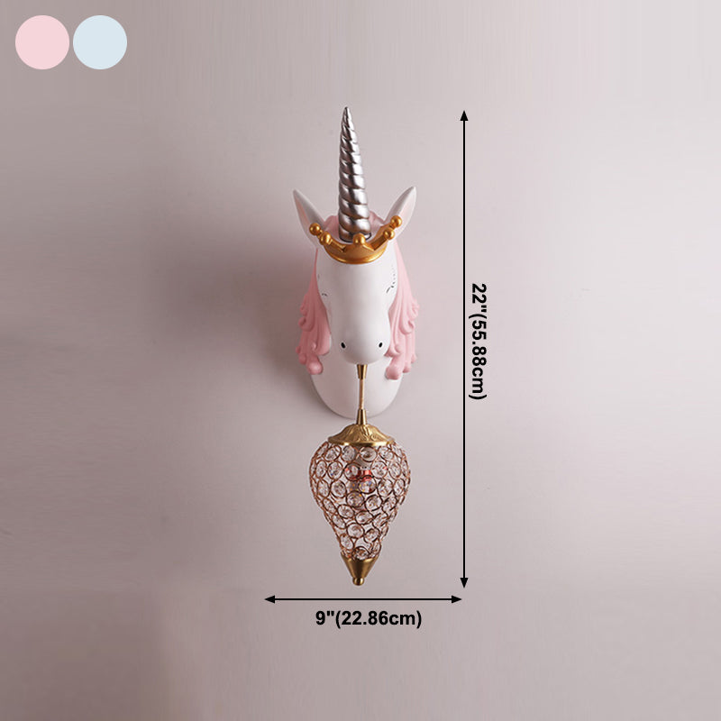 Metal Geometric Shade Wall Lighting Kid Style 1 Light Wall Mounted Light Fixture