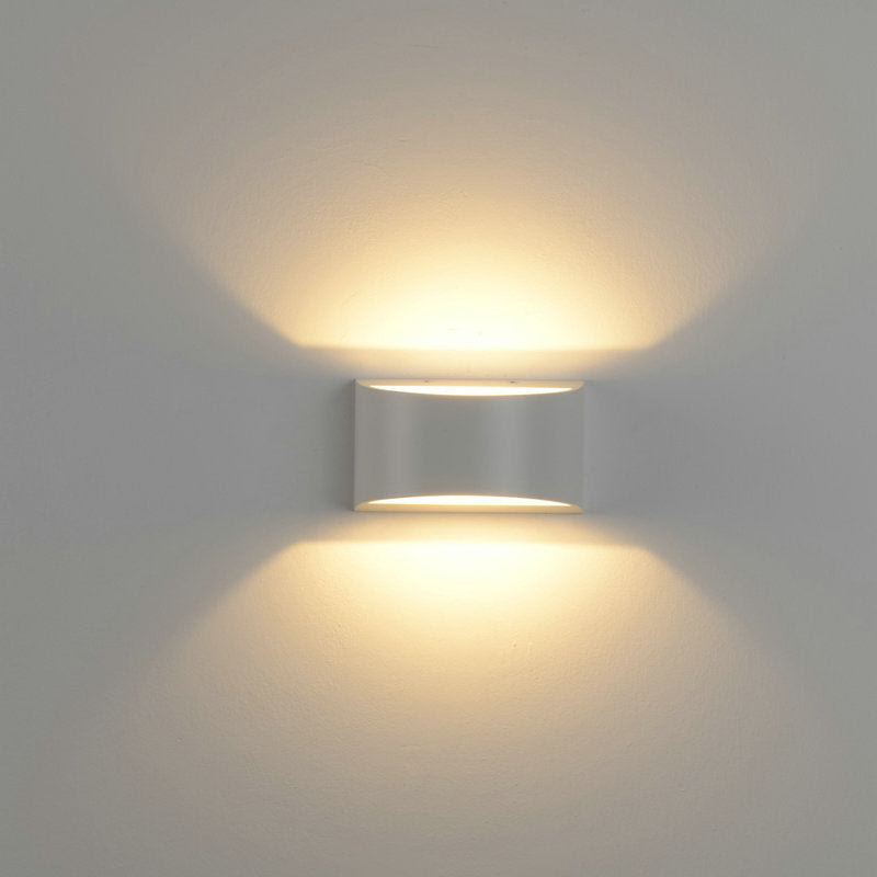 Contemporary Style Half-Cylinder Wall Mounted Light Metal 2 Lights Wall Washer Sconce in White