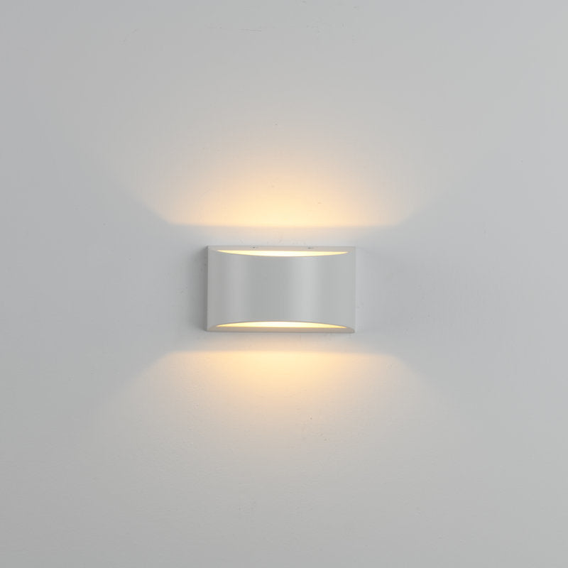 Contemporary Style Half-Cylinder Wall Mounted Light Metal 2 Lights Wall Washer Sconce in White