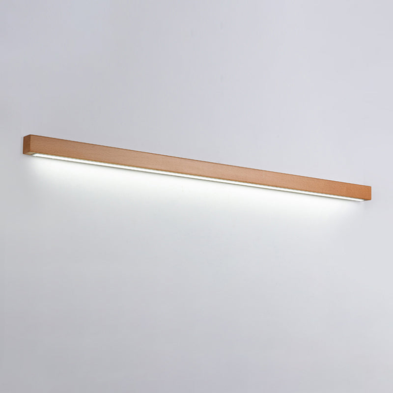 1 licht houten lineaire wandverlichting moderne stijl muur gemonteerd verlichtingsarmatuur in bruin