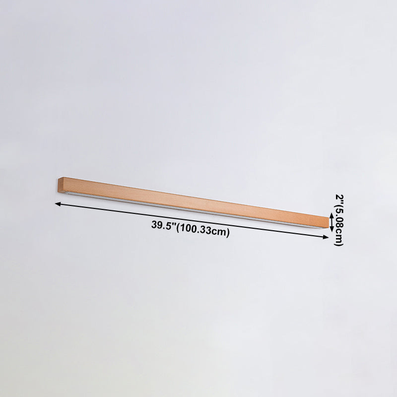 1 licht houten lineaire wandverlichting moderne stijl muur gemonteerd verlichtingsarmatuur in bruin
