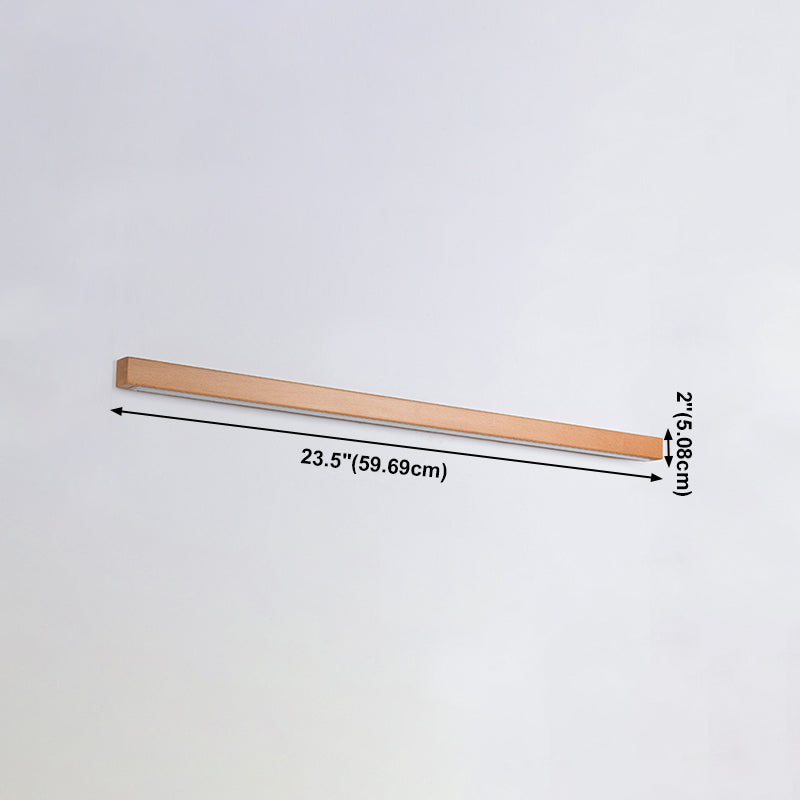 1 licht houten lineaire wandverlichting moderne stijl muur gemonteerd verlichtingsarmatuur in bruin