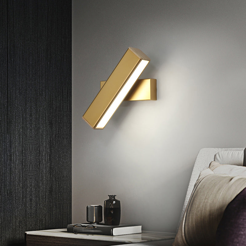 Iluminación de pared rectangular de metal simple de luz de estilo moderno lámpara montada en la pared